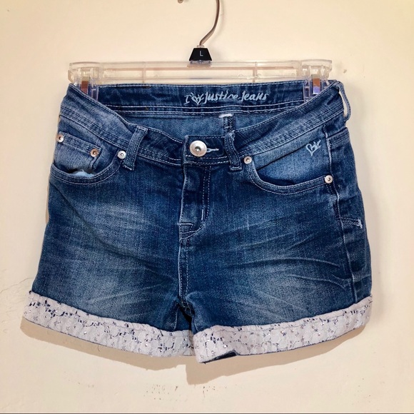 🔥 🔴 lace bottom jean shorts - Picture 1 of 8